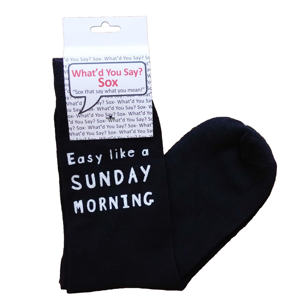 Foozys Graphic Quote Fun Socks Easy Like Sunday Morning Unisex One Size